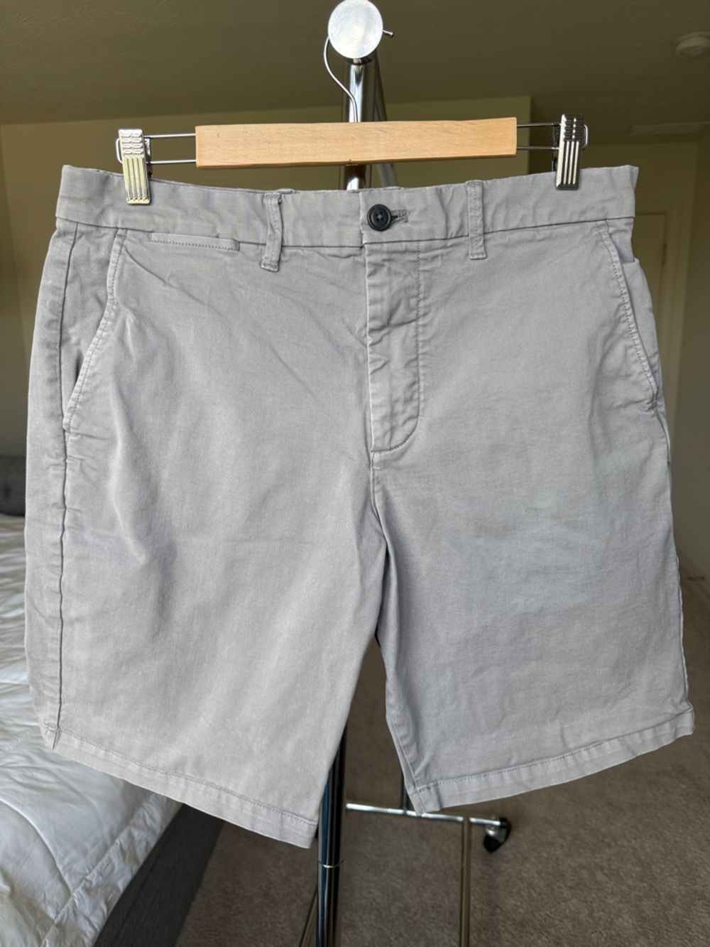 GAP Light Gray Flat-Front Chino Shorts